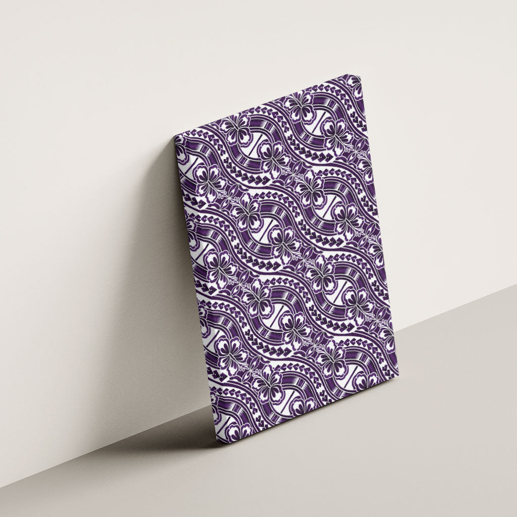 Hibiscus Bloom Island Tribal Waves Canvas Wall Art Purple Polynesian Pattern LT01 - Polynesian Pride
