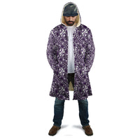 Hibiscus Bloom Island Tribal Waves Cloak Purple Polynesian Pattern