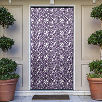 Hibiscus Bloom Island Tribal Waves Door Cover Purple Polynesian Pattern