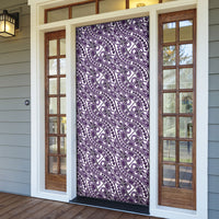 Hibiscus Bloom Island Tribal Waves Door Cover Purple Polynesian Pattern