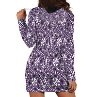 Hibiscus Bloom Island Tribal Waves Hoodie Dress Purple Polynesian Pattern LT01 - Polynesian Pride