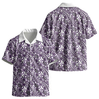 Hibiscus Bloom Island Tribal Waves Kid Hawaiian Shirt Purple Polynesian Pattern LT01 - Polynesian Pride