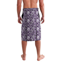 Hibiscus Bloom Island Tribal Waves Lavalava Purple Polynesian Pattern