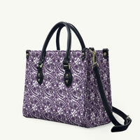 Hibiscus Bloom Island Tribal Waves Leather Bag Purple Polynesian Pattern LT01 Purple - Polynesian Pride