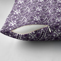 Hibiscus Bloom Island Tribal Waves Pillow Cover Purple Polynesian Pattern