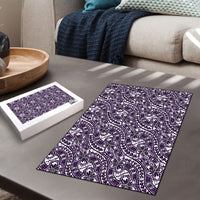 Hibiscus Bloom Island Tribal Waves Puzzle Purple Polynesian Pattern