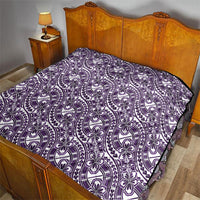 Hibiscus Bloom Island Tribal Waves Quilt Purple Polynesian Pattern