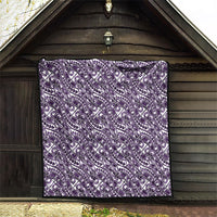 Hibiscus Bloom Island Tribal Waves Quilt Purple Polynesian Pattern