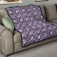 Hibiscus Bloom Island Tribal Waves Quilt Purple Polynesian Pattern