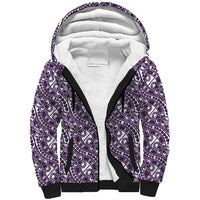 Hibiscus Bloom Island Tribal Waves Sherpa Hoodie Purple Polynesian Pattern LT01 Unisex Purple - Polynesian Pride