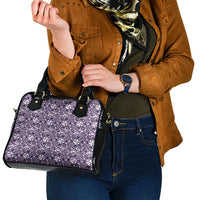 Hibiscus Bloom Island Tribal Waves Shoulder Handbag Purple Polynesian Pattern LT01 - Polynesian Pride