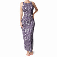 Hibiscus Bloom Island Tribal Waves Tank Maxi Dress Purple Polynesian Pattern LT01 Women Purple - Polynesian Pride