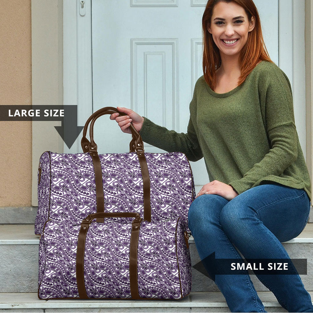 Hibiscus Bloom Island Tribal Waves Travel Bag Purple Polynesian Pattern LT01 - Polynesian Pride