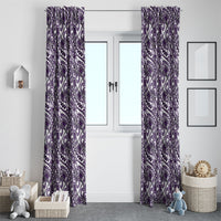 Hibiscus Bloom Island Tribal Waves Window Curtain Purple Polynesian Pattern