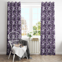 Hibiscus Bloom Island Tribal Waves Window Curtain Purple Polynesian Pattern