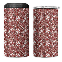 Hibiscus Bloom Island Tribal Waves 4 in 1 Can Cooler Tumbler Red Polynesian Pattern LT01 One Size: 16 oz Red - Polynesian Pride