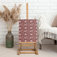 Hibiscus Bloom Island Tribal Waves Canvas Wall Art Red Polynesian Pattern