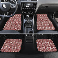 Hibiscus Bloom Island Tribal Waves Car Mats Red Polynesian Pattern