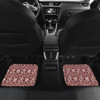 Hibiscus Bloom Island Tribal Waves Car Mats Red Polynesian Pattern