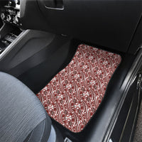 Hibiscus Bloom Island Tribal Waves Car Mats Red Polynesian Pattern