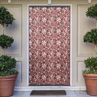 Hibiscus Bloom Island Tribal Waves Door Cover Red Polynesian Pattern