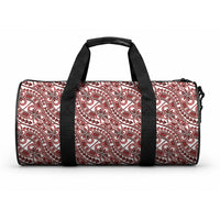 Hibiscus Bloom Island Tribal Waves Duffle Bag Red Polynesian Pattern