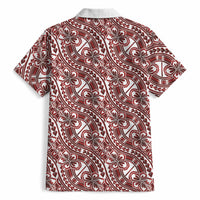 Hibiscus Bloom Island Tribal Waves Hawaiian Shirt Red Polynesian Pattern LT01 - Polynesian Pride