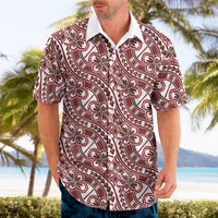 Hibiscus Bloom Island Tribal Waves Hawaiian Shirt Red Polynesian Pattern LT01 - Polynesian Pride
