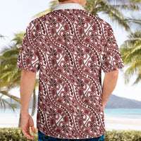 Hibiscus Bloom Island Tribal Waves Hawaiian Shirt Red Polynesian Pattern LT01 - Polynesian Pride
