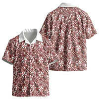 Hibiscus Bloom Island Tribal Waves Kid Hawaiian Shirt Red Polynesian Pattern LT01 - Polynesian Pride