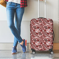 Hibiscus Bloom Island Tribal Waves Luggage Cover Red Polynesian Pattern LT01 - Polynesian Pride