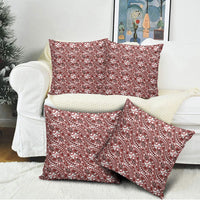Hibiscus Bloom Island Tribal Waves Pillow Cover Red Polynesian Pattern