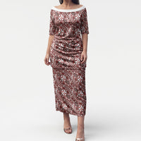 Hibiscus Bloom Island Tribal Waves Puletasi Red Polynesian Pattern