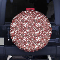 Hibiscus Bloom Island Tribal Waves Spare Tire Cover Red Polynesian Pattern LT01 No hole Red - Polynesian Pride