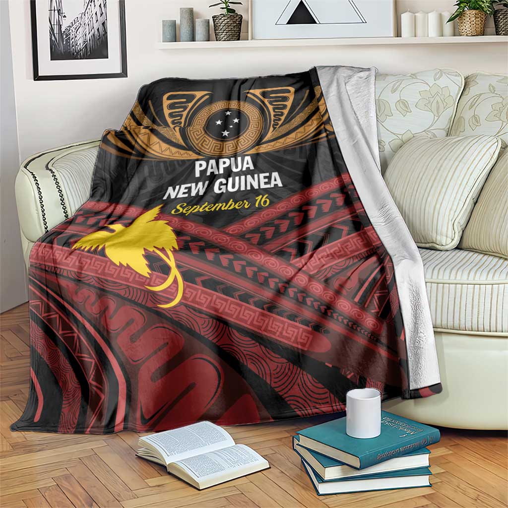 Papua New Guinea Bird of Paradise Blanket 16 September 1975 Independence Day Anniversary LT01 Black - Polynesian Pride