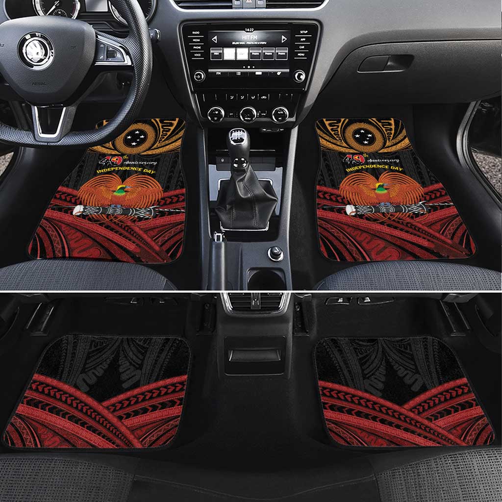 Papua New Guinea Bird of Paradise Car Mats 16 September 1975 Independence Day Anniversary LT01 Set 4pcs Black - Polynesian Pride