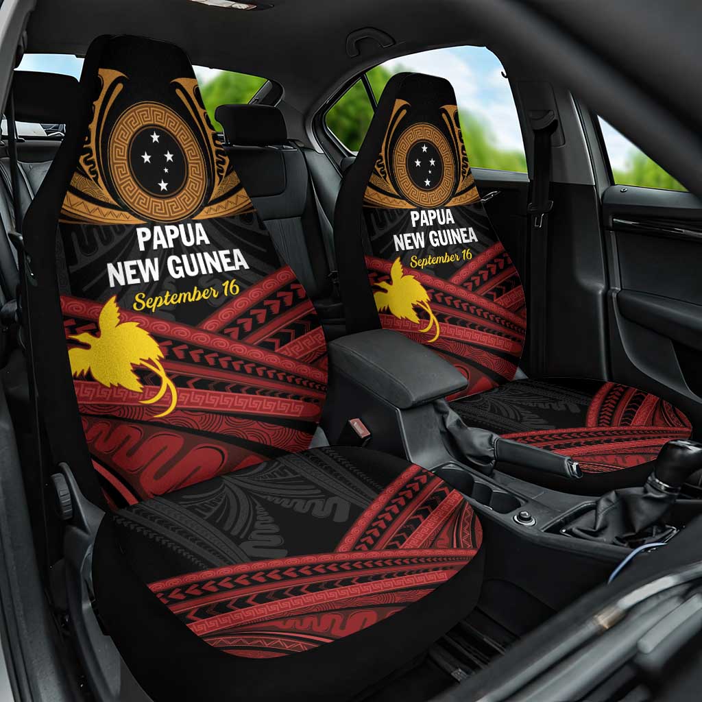 Papua New Guinea Bird of Paradise Car Seat Cover 16 September 1975 Independence Day Anniversary LT01 One Size Black - Polynesian Pride