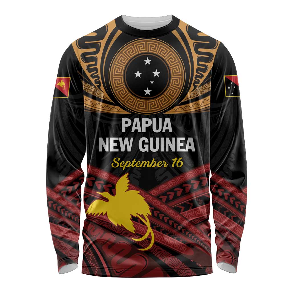 Papua New Guinea Bird of Paradise Long Sleeve Shirt 16 September 1975 Independence Day Anniversary