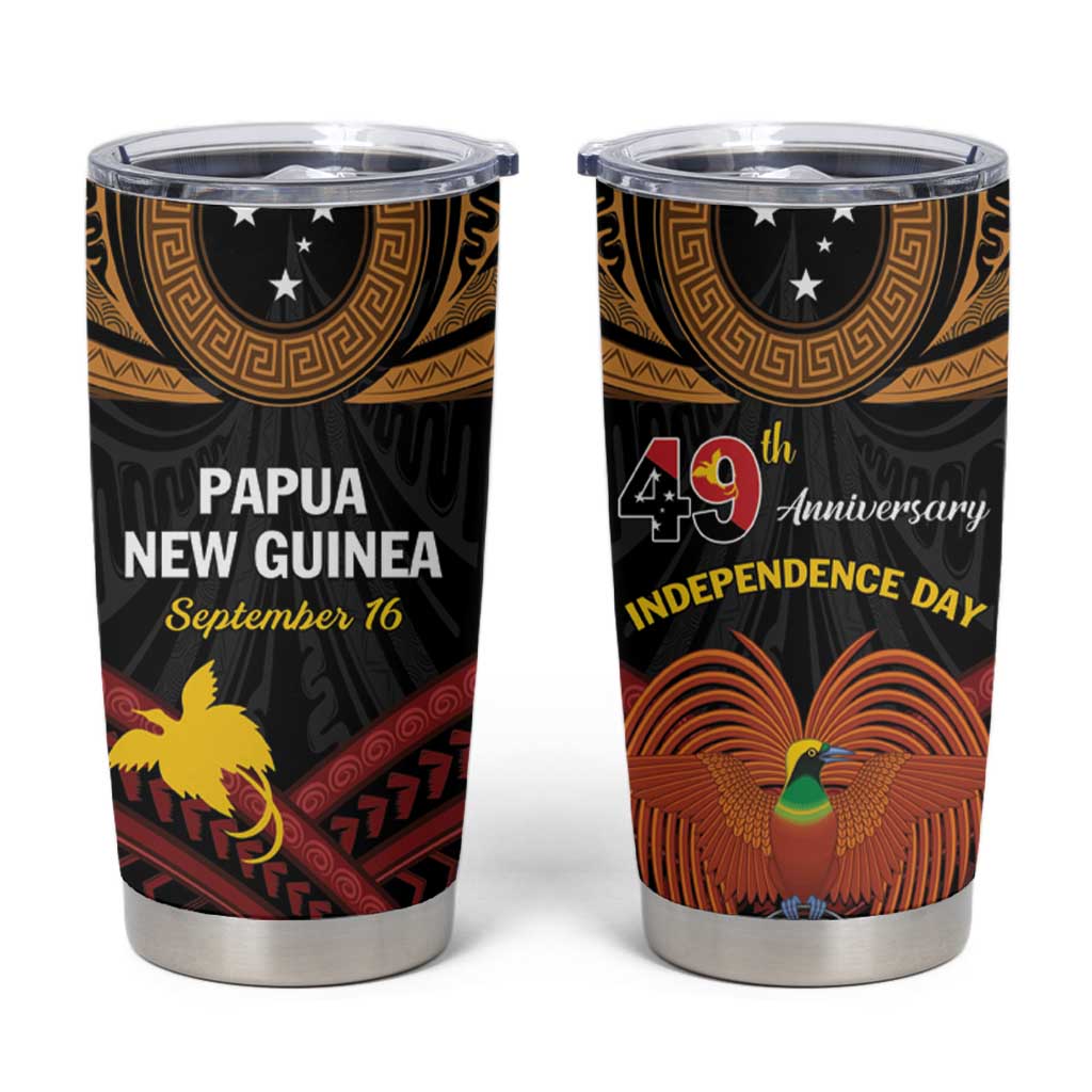 Papua New Guinea Bird of Paradise Tumbler Cup 16 September 1975 Independence Day Anniversary LT01 Black - Polynesian Pride
