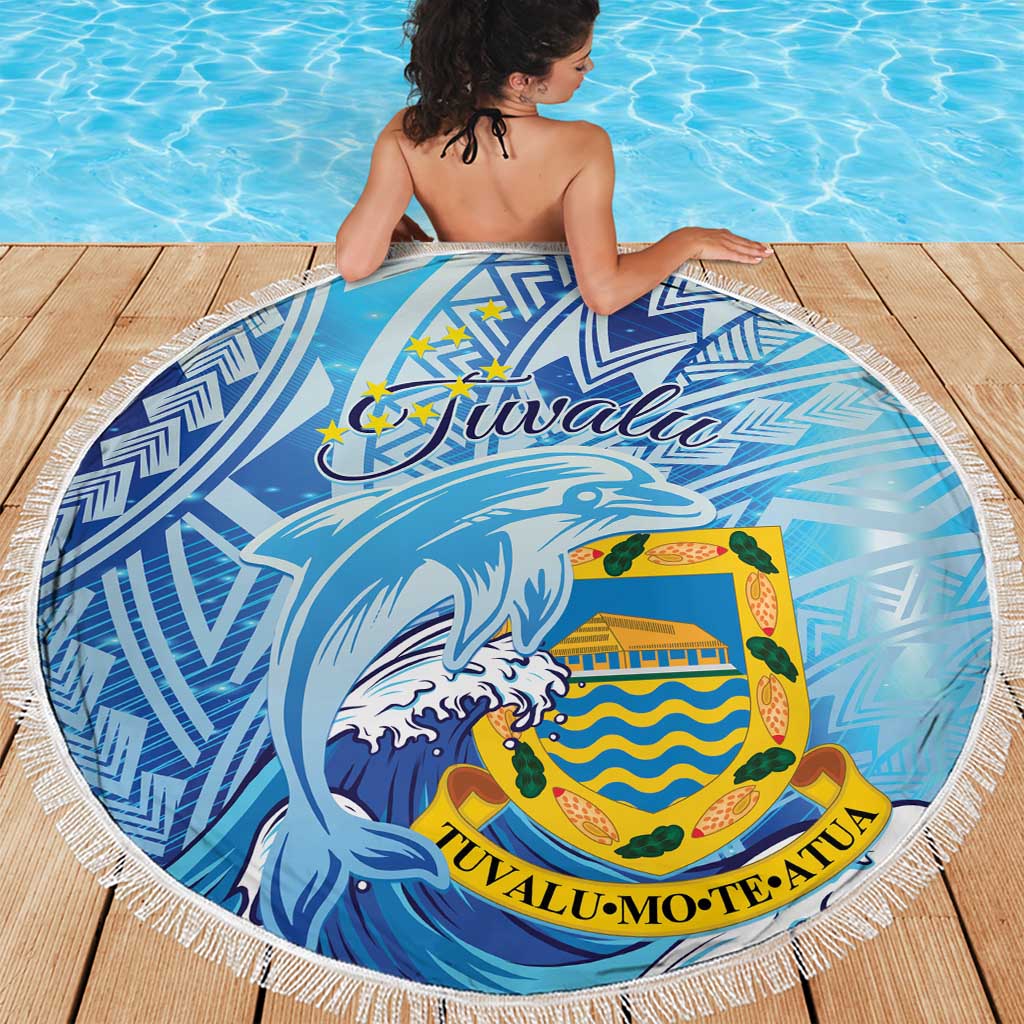Tuvalu mo te Atua Beach Blanket Tuvalu Dolphin Polynesian Pattern LT01 - Polynesian Pride