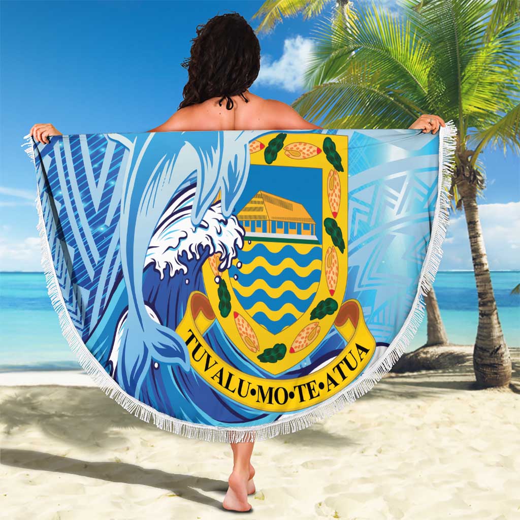 Tuvalu mo te Atua Beach Blanket Tuvalu Dolphin Polynesian Pattern LT01 - Polynesian Pride