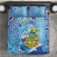 Tuvalu mo te Atua Bedding Set Tuvalu Dolphin Polynesian Pattern LT01 Blue - Polynesian Pride