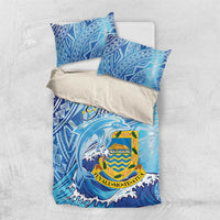 Tuvalu mo te Atua Bedding Set Tuvalu Dolphin Polynesian Pattern LT01 US Twin 172cm x 218cm Blue - Polynesian Pride