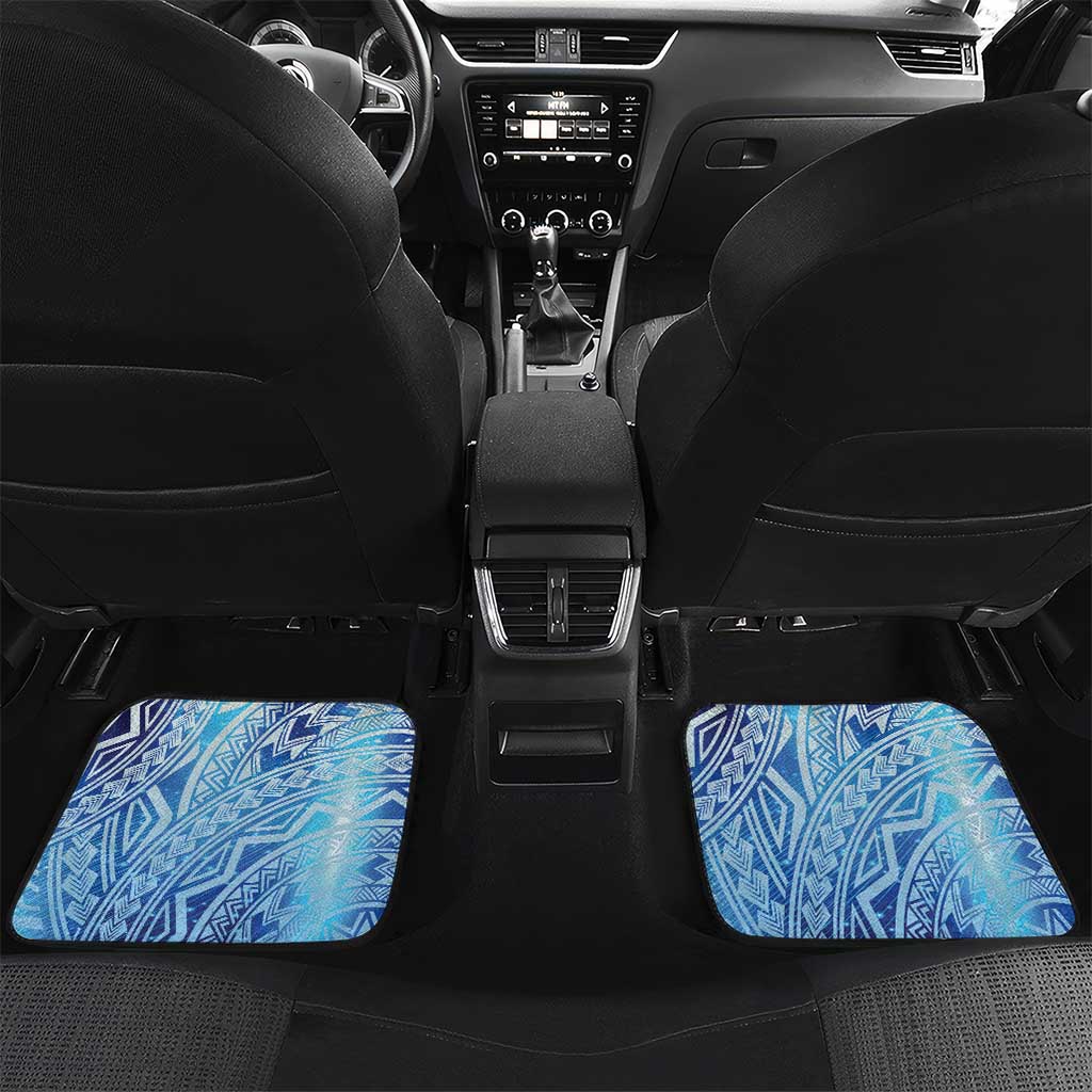 Tuvalu mo te Atua Car Mats Tuvalu Dolphin Polynesian Pattern LT01 Set 2pcs - Back Blue - Polynesian Pride