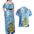 Tuvalu mo te Atua Couples Matching Off Shoulder Maxi Dress and Hawaiian Shirt Tuvalu Dolphin Polynesian Pattern