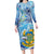 Tuvalu mo te Atua Family Matching Long Sleeve Bodycon Dress and Hawaiian Shirt Tuvalu Dolphin Polynesian Pattern