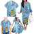 Tuvalu mo te Atua Family Matching Off The Shoulder Long Sleeve Dress and Hawaiian Shirt Tuvalu Dolphin Polynesian Pattern