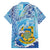 Tuvalu mo te Atua Family Matching Off The Shoulder Long Sleeve Dress and Hawaiian Shirt Tuvalu Dolphin Polynesian Pattern