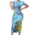 Tuvalu mo te Atua Family Matching Short Sleeve Bodycon Dress and Hawaiian Shirt Tuvalu Dolphin Polynesian Pattern