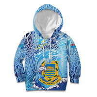 Tuvalu mo te Atua Kid Hoodie Tuvalu Dolphin Polynesian Pattern LT01 Hoodie Blue - Polynesian Pride
